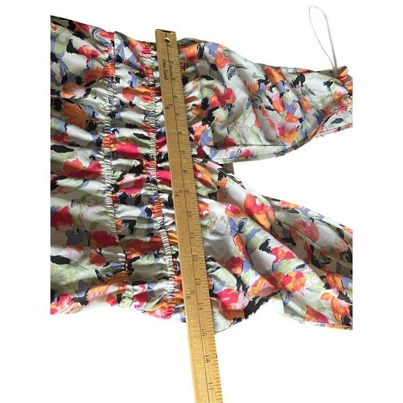 Vero Moda Bonni Catch Fit & Flare Dress Watercolor Open Strappy Back Womens xl - Picture 6 of 8